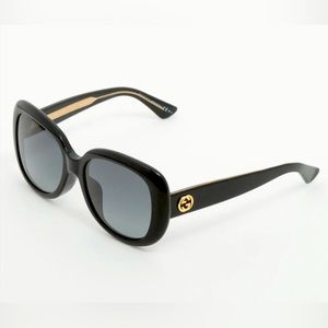 Gucci GG Sunglasses Black With Gold Logo on Arms - GG3830